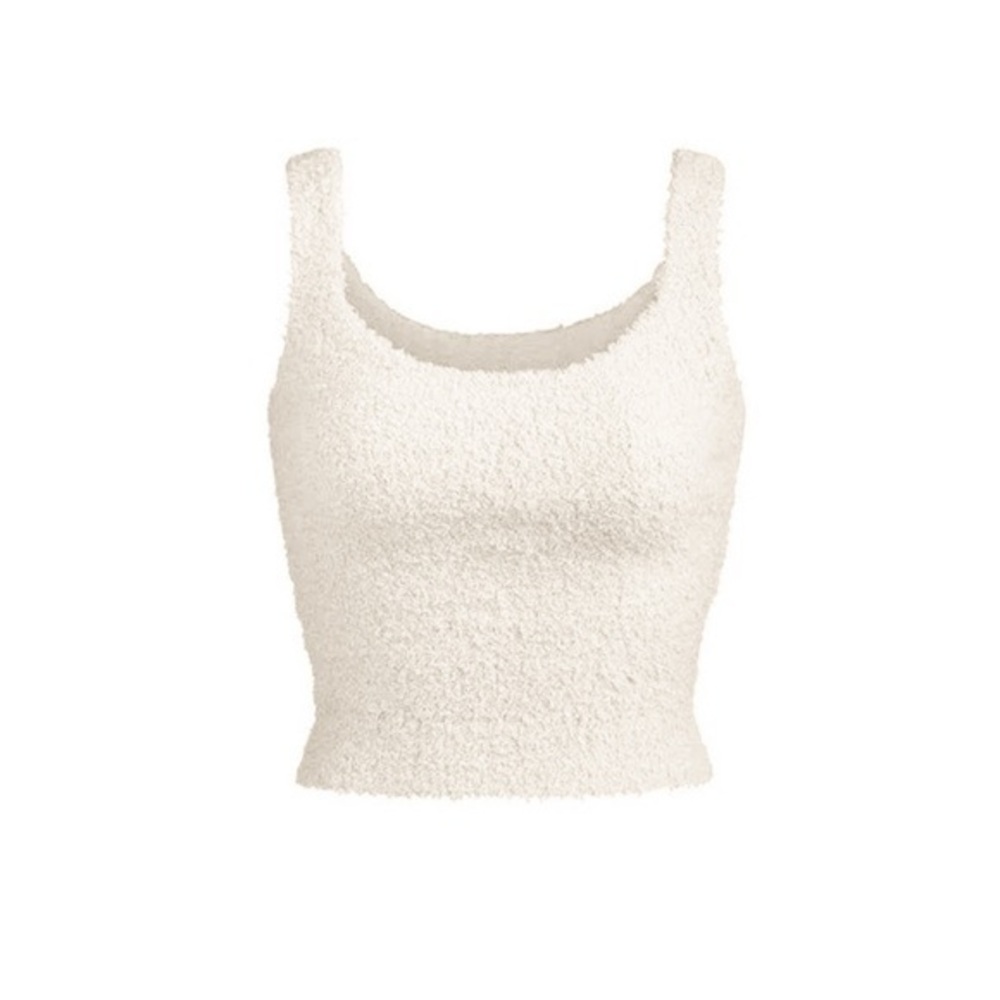 New Skims Cozy Cream Fuzzy Tank Top